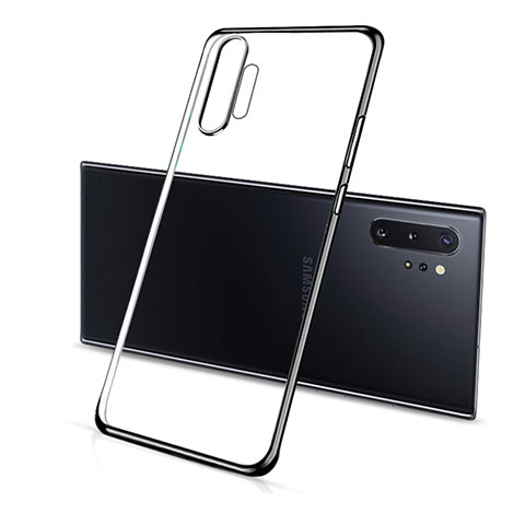 Custodia Silicone Trasparente Ultra Sottile Cover Morbida S01 per Samsung Galaxy Note 10 Plus Nero