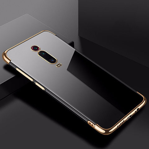 Custodia Silicone Trasparente Ultra Sottile Cover Morbida S01 per Xiaomi Mi 9T Oro