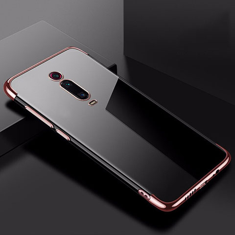 Custodia Silicone Trasparente Ultra Sottile Cover Morbida S01 per Xiaomi Mi 9T Pro Oro Rosa