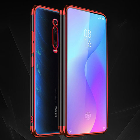 Custodia Silicone Trasparente Ultra Sottile Cover Morbida S01 per Xiaomi Mi 9T Pro Rosso
