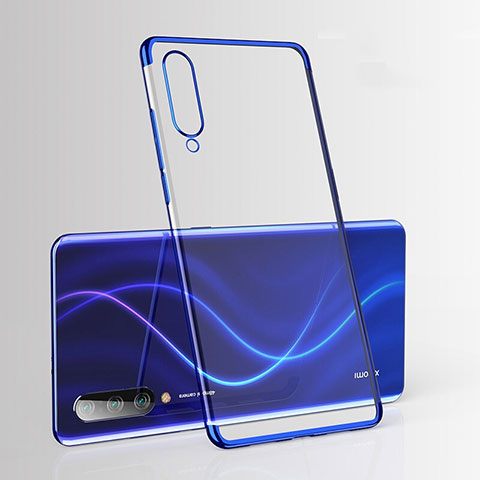 Custodia Silicone Trasparente Ultra Sottile Cover Morbida S01 per Xiaomi Mi A3 Blu