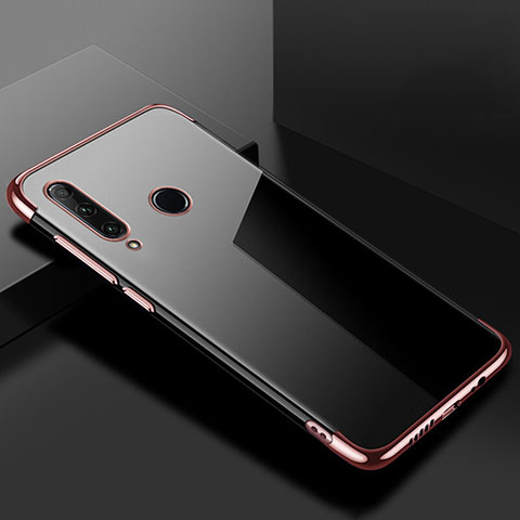 Custodia Silicone Trasparente Ultra Sottile Cover Morbida S02 per Huawei Honor 20E Oro Rosa