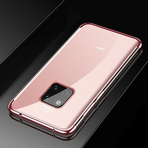 Custodia Silicone Trasparente Ultra Sottile Cover Morbida S02 per Huawei Mate 20 Pro Oro Rosa