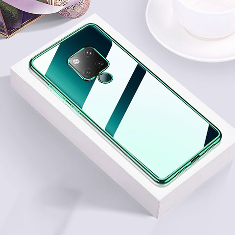 Custodia Silicone Trasparente Ultra Sottile Cover Morbida S02 per Huawei Mate 20 X 5G Verde