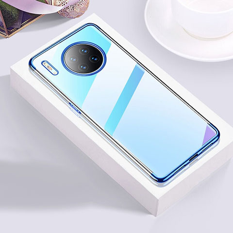 Custodia Silicone Trasparente Ultra Sottile Cover Morbida S02 per Huawei Mate 30 Pro Blu