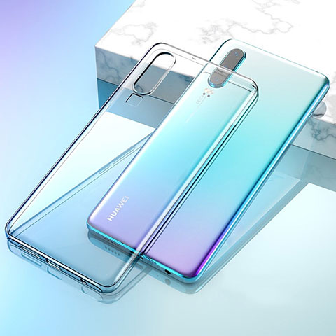 Custodia Silicone Trasparente Ultra Sottile Cover Morbida S02 per Huawei P30 Chiaro