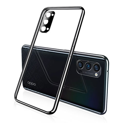 Custodia Silicone Trasparente Ultra Sottile Cover Morbida S02 per Oppo Reno4 Pro 5G Nero