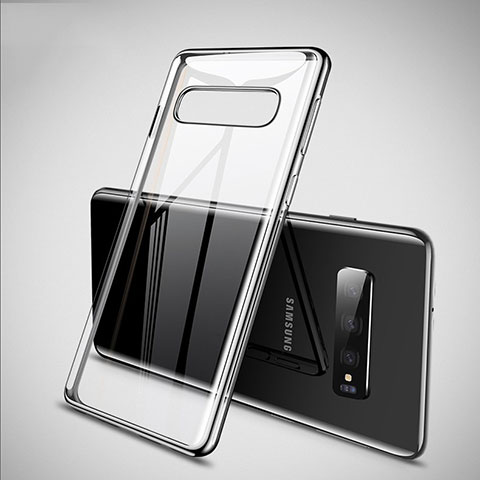Custodia Silicone Trasparente Ultra Sottile Cover Morbida S02 per Samsung Galaxy S10 5G Argento