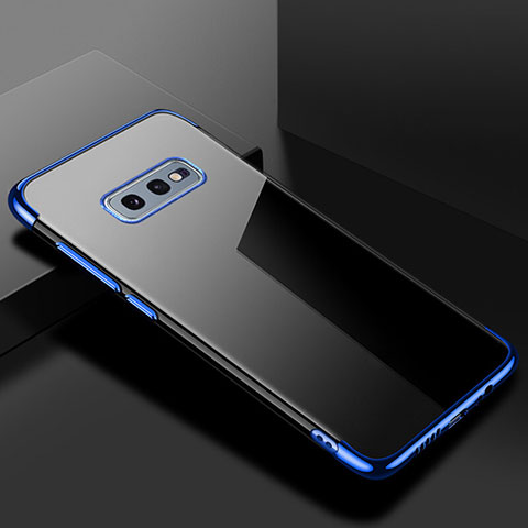 Custodia Silicone Trasparente Ultra Sottile Cover Morbida S02 per Samsung Galaxy S10e Blu