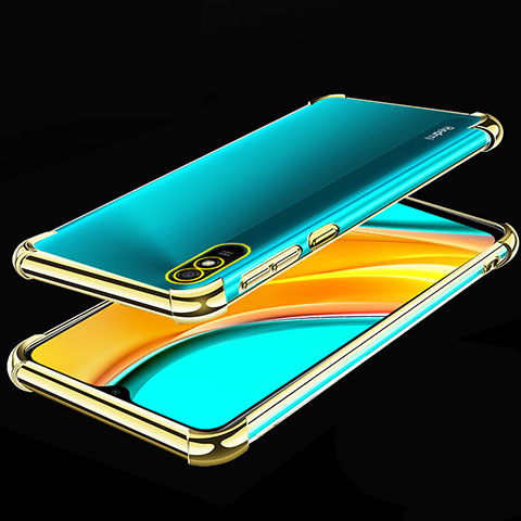 Custodia Silicone Trasparente Ultra Sottile Cover Morbida S02 per Xiaomi Redmi 9i Oro