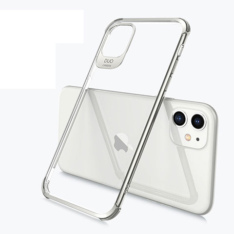 Custodia Silicone Trasparente Ultra Sottile Cover Morbida S03 per Apple iPhone 11 Argento