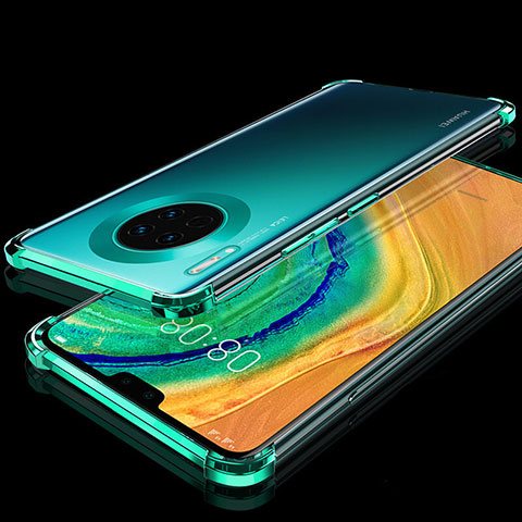 Custodia Silicone Trasparente Ultra Sottile Cover Morbida S03 per Huawei Mate 30 Verde