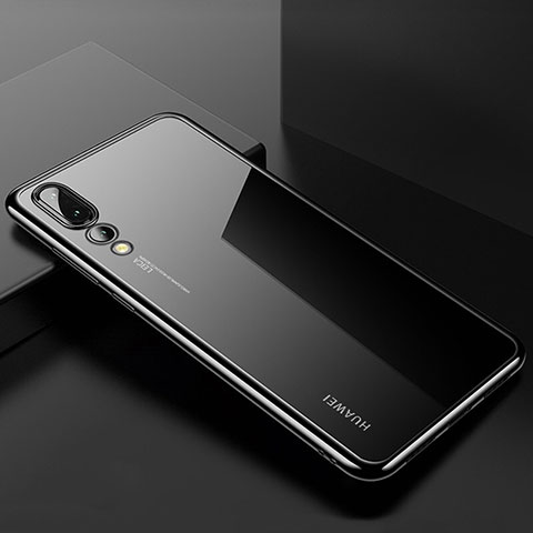 Custodia Silicone Trasparente Ultra Sottile Cover Morbida S03 per Huawei P20 Pro Nero