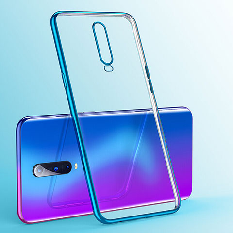 Custodia Silicone Trasparente Ultra Sottile Cover Morbida S03 per Oppo R17 Pro Blu