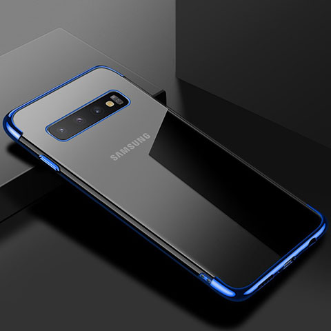 Custodia Silicone Trasparente Ultra Sottile Cover Morbida S03 per Samsung Galaxy S10 5G Blu
