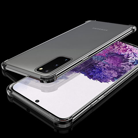 Custodia Silicone Trasparente Ultra Sottile Cover Morbida S03 per Samsung Galaxy S20 5G Nero