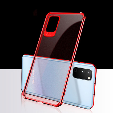 Custodia Silicone Trasparente Ultra Sottile Cover Morbida S03 per Samsung Galaxy S20 Plus Rosso