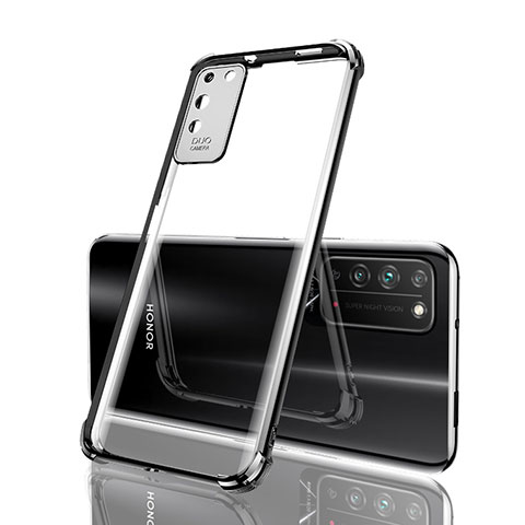 Custodia Silicone Trasparente Ultra Sottile Cover Morbida S04 per Huawei Honor X10 5G Nero