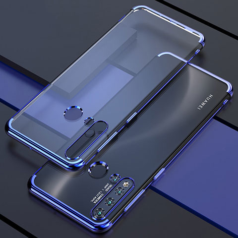 Custodia Silicone Trasparente Ultra Sottile Cover Morbida S04 per Huawei Nova 5i Blu