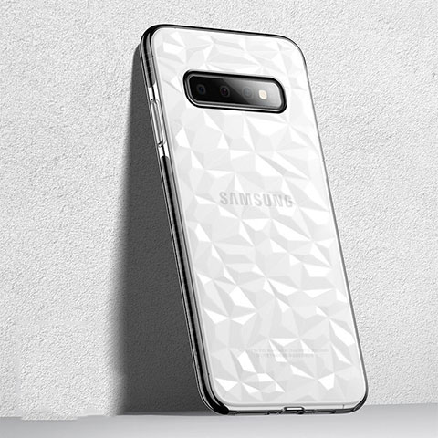 Custodia Silicone Trasparente Ultra Sottile Cover Morbida S04 per Samsung Galaxy S10 5G Bianco