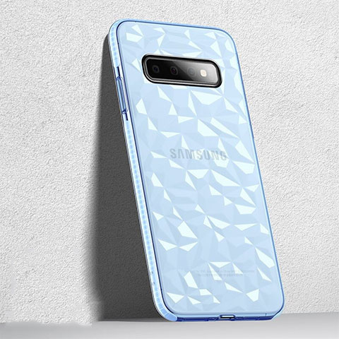 Custodia Silicone Trasparente Ultra Sottile Cover Morbida S04 per Samsung Galaxy S10 Nero