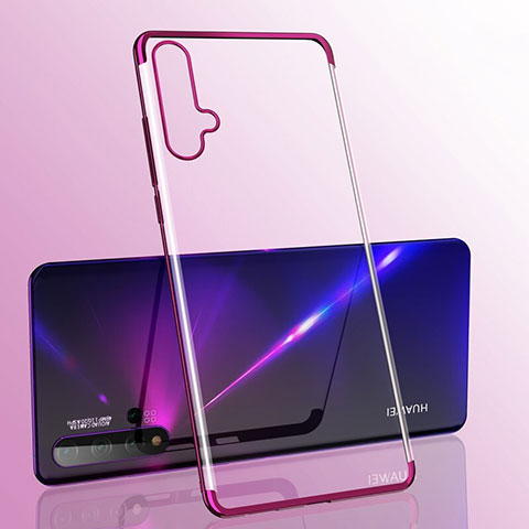 Custodia Silicone Trasparente Ultra Sottile Cover Morbida S05 per Huawei Nova 5 Pro Viola