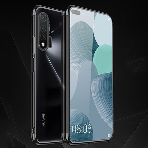 Custodia Silicone Trasparente Ultra Sottile Cover Morbida S05 per Huawei Nova 6 Nero