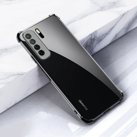 Custodia Silicone Trasparente Ultra Sottile Cover Morbida S05 per Huawei Nova 7 SE 5G Nero