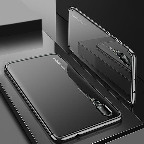 Custodia Silicone Trasparente Ultra Sottile Cover Morbida S05 per Huawei P20 Pro Nero