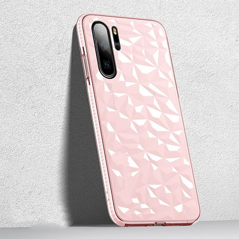 Custodia Silicone Trasparente Ultra Sottile Cover Morbida S05 per Huawei P30 Pro Rosa