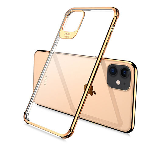 Custodia Silicone Trasparente Ultra Sottile Cover Morbida S06 per Apple iPhone 11 Pro Oro