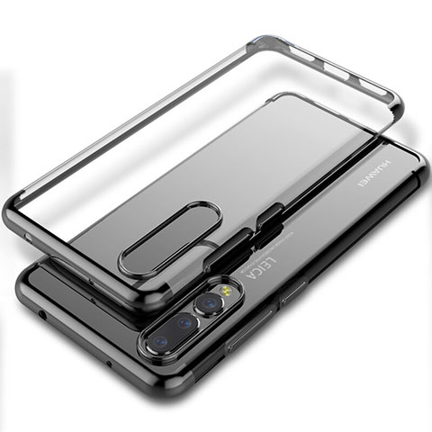 Custodia Silicone Trasparente Ultra Sottile Cover Morbida S06 per Huawei P20 Pro Nero