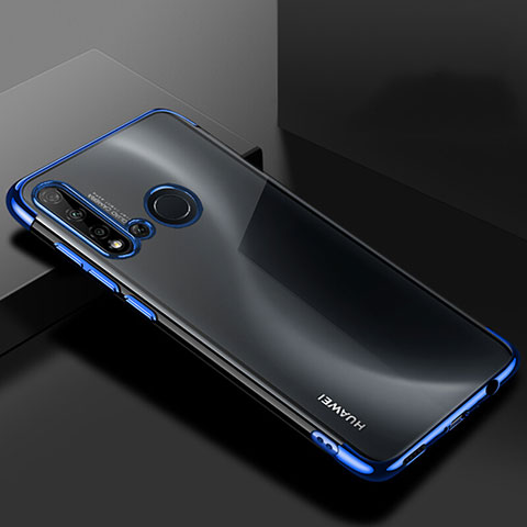 Custodia Silicone Trasparente Ultra Sottile Cover Morbida S07 per Huawei Nova 5i Blu