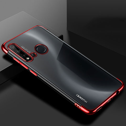 Custodia Silicone Trasparente Ultra Sottile Cover Morbida S07 per Huawei Nova 5i Rosso