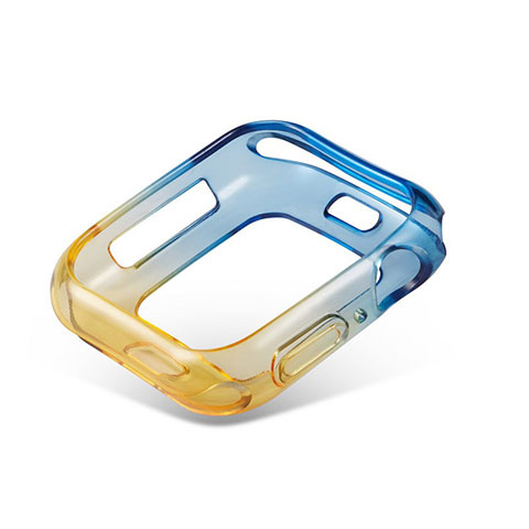Custodia Silicone Trasparente Ultra Sottile Cover Morbida Sfumato G01 per Apple iWatch 5 40mm Giallo