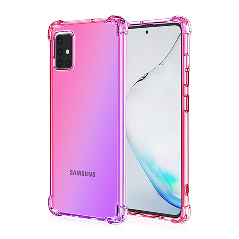 Custodia Silicone Trasparente Ultra Sottile Cover Morbida Sfumato per Samsung Galaxy A51 4G Rosa