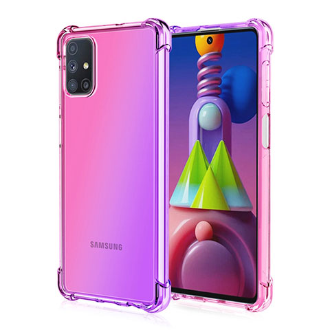 Custodia Silicone Trasparente Ultra Sottile Cover Morbida Sfumato per Samsung Galaxy M51 Rosa