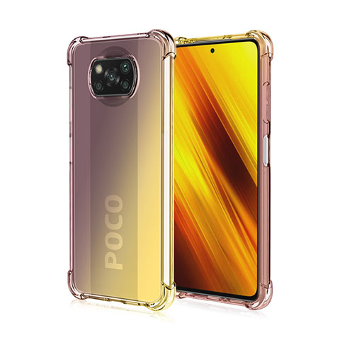 Custodia Silicone Trasparente Ultra Sottile Cover Morbida Sfumato per Xiaomi Poco X3 Pro Marrone