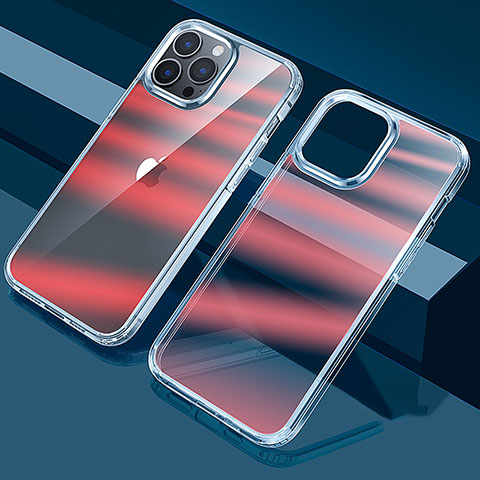 Custodia Silicone Trasparente Ultra Sottile Cover Morbida Sfumato QC1 per Apple iPhone 13 Pro Rosso