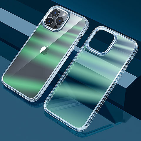 Custodia Silicone Trasparente Ultra Sottile Cover Morbida Sfumato QC1 per Apple iPhone 13 Pro Verde