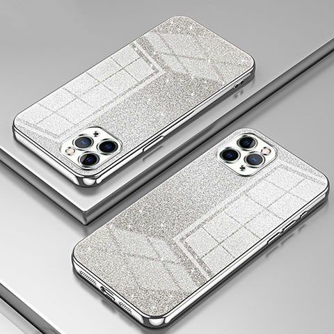 Custodia Silicone Trasparente Ultra Sottile Cover Morbida SY1 per Apple iPhone 11 Pro Argento