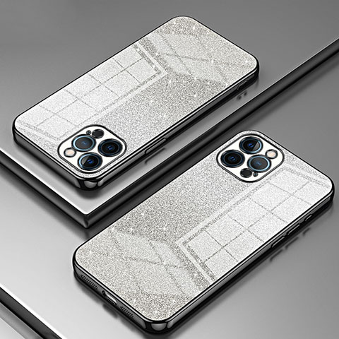 Custodia Silicone Trasparente Ultra Sottile Cover Morbida SY1 per Apple iPhone 12 Pro Max Nero