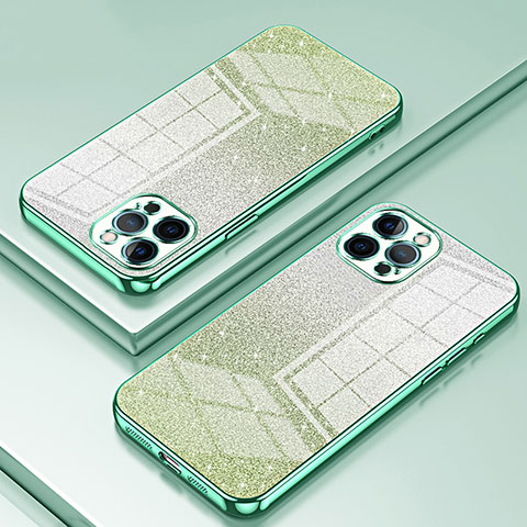 Custodia Silicone Trasparente Ultra Sottile Cover Morbida SY1 per Apple iPhone 12 Pro Max Verde