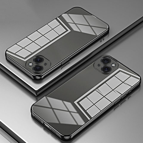 Custodia Silicone Trasparente Ultra Sottile Cover Morbida SY1 per Apple iPhone 14 Plus Nero