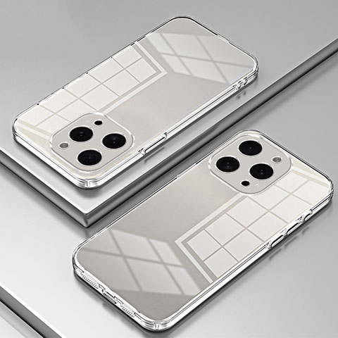 Custodia Silicone Trasparente Ultra Sottile Cover Morbida SY1 per Apple iPhone 14 Pro Max Chiaro