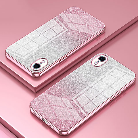 Custodia Silicone Trasparente Ultra Sottile Cover Morbida SY1 per Apple iPhone XR Oro Rosa