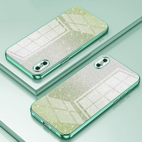 Custodia Silicone Trasparente Ultra Sottile Cover Morbida SY1 per Apple iPhone Xs Verde