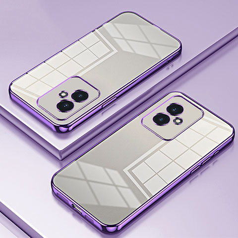 Custodia Silicone Trasparente Ultra Sottile Cover Morbida SY1 per Huawei Honor 100 5G Viola