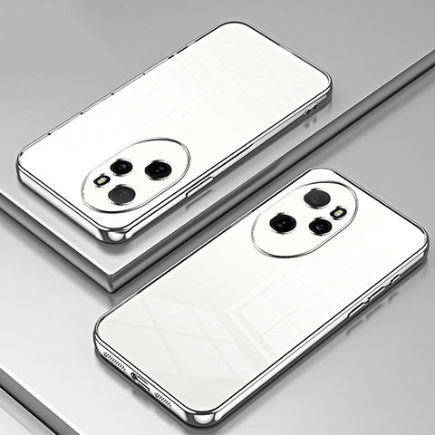 Custodia Silicone Trasparente Ultra Sottile Cover Morbida SY1 per Huawei Honor 100 Pro 5G Argento