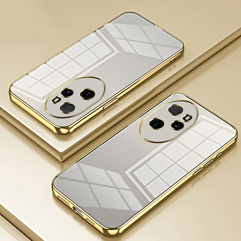 Custodia Silicone Trasparente Ultra Sottile Cover Morbida SY1 per Huawei Honor 100 Pro 5G Oro